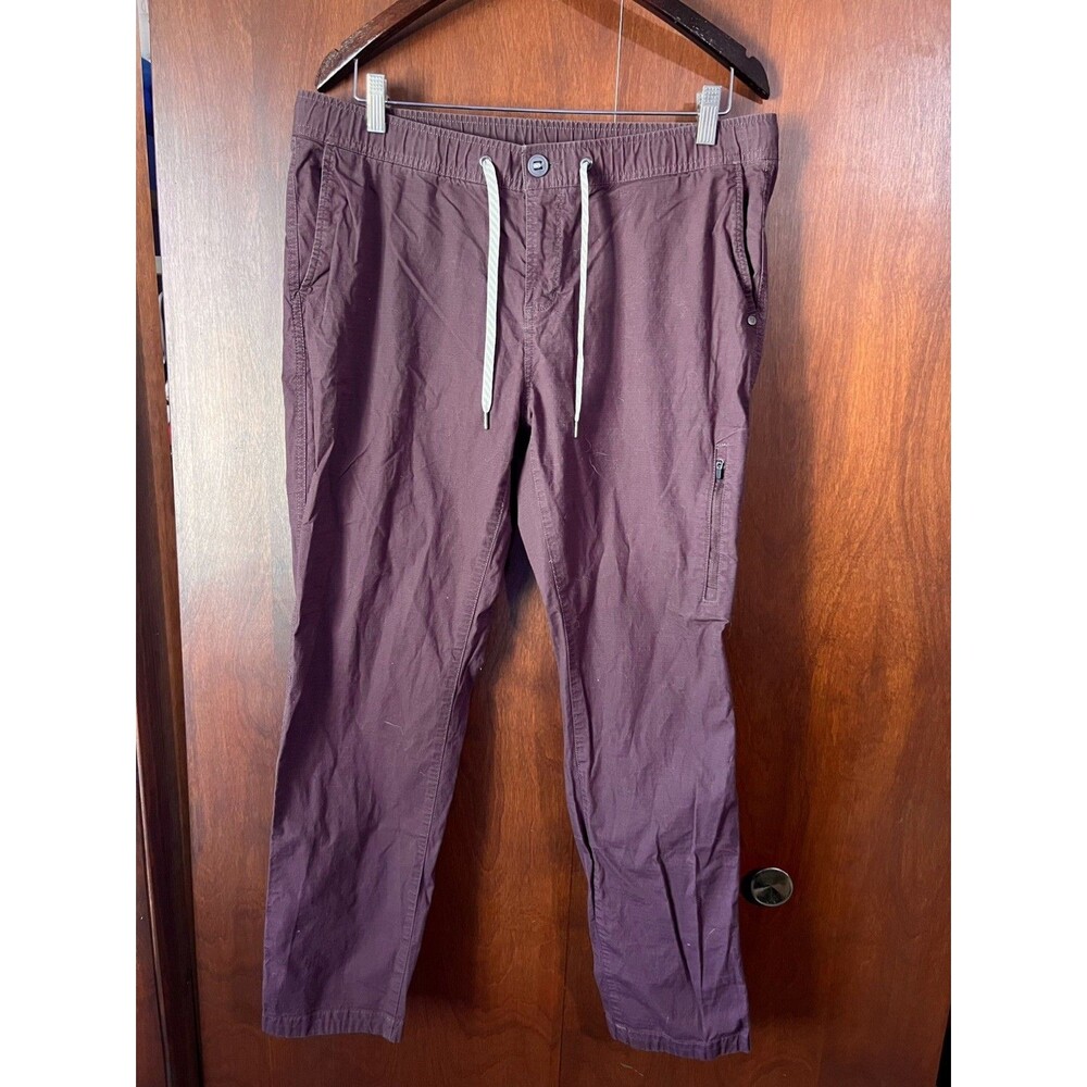 Vuori Womens Burgundy Ripstop Climber Pants XL Organic Cotton VW401